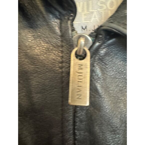 vintage Wilsons Leather bomber Black Jacket Mens S Genuine Leather Full-Zip Clas - Picture 4 of 8